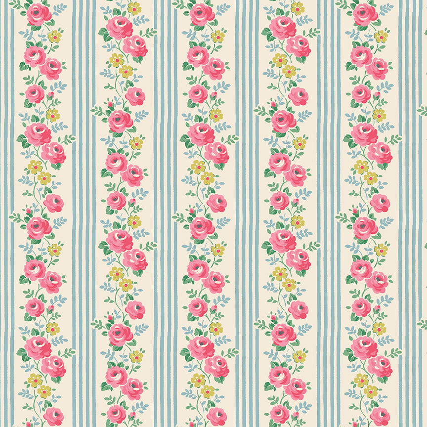 Fabric Riley Blake Blue Stripe Cath Kidston Signature Collection by the Quarter Yard C18372-BLUE