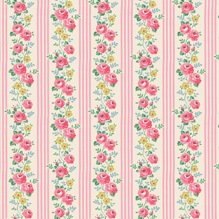 Fabric Riley Blake Pink Stripe Cath Kidston Signature Collection by the Quarter Yard C18372-PINK