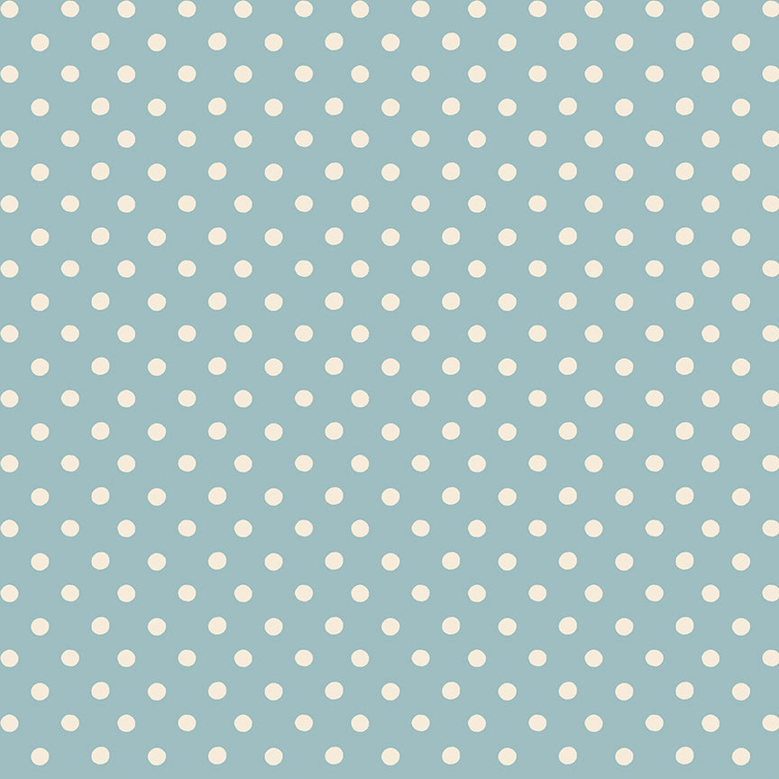 Fabric Riley Blake Blue Button Spot Cath Kidston Signature Collection by the Quarter Yard C18374-BLUE