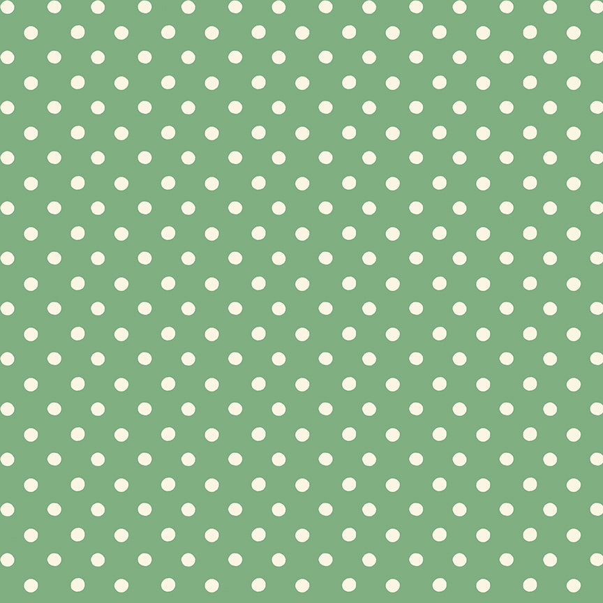 Fabric Riley Blake Green Button Spot Cath Kidston Signature Collection by the Quarter Yard C18374-GREEN