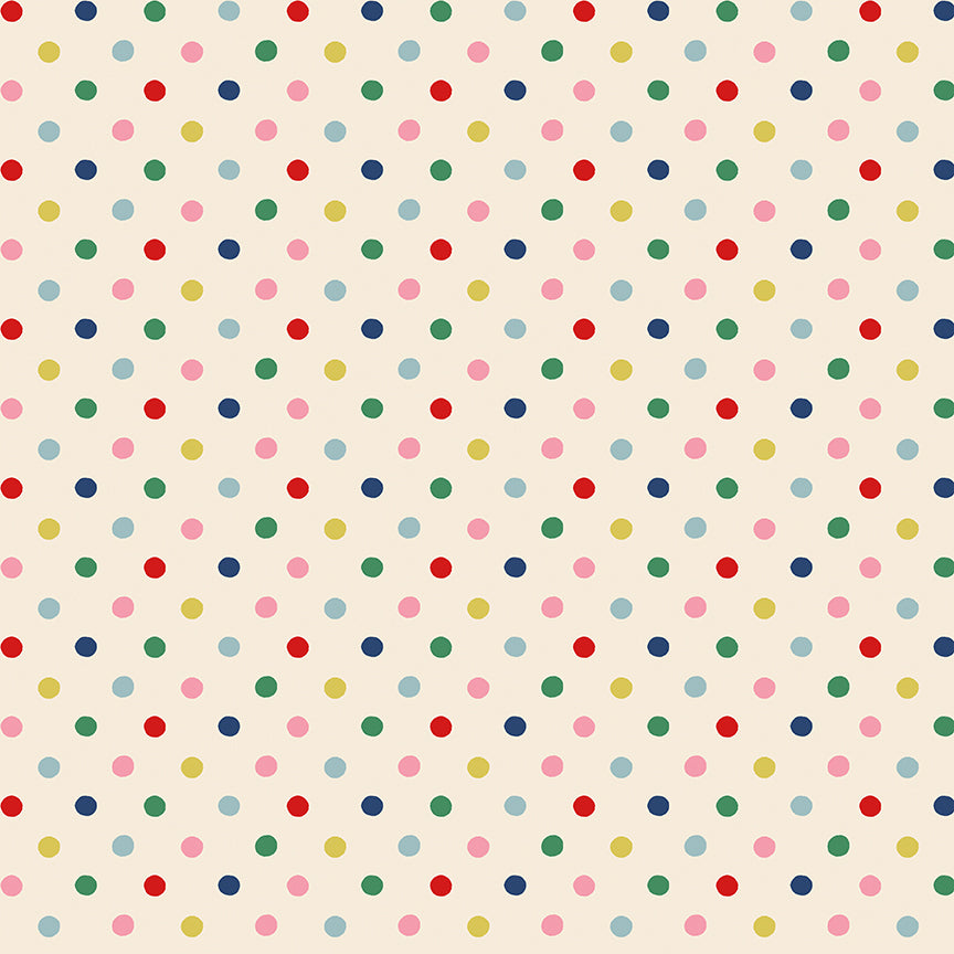Fabric Riley Blake Multi Button Spot Cath Kidston Signature Collection by the Quarter Yard C18374-MULTI