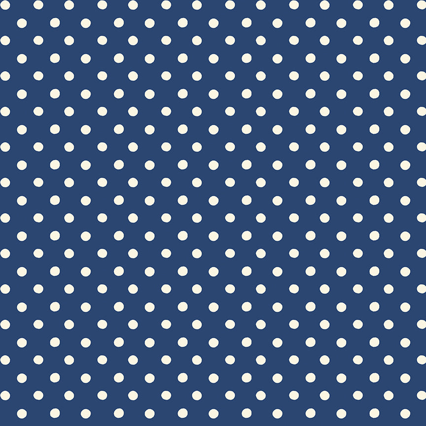 Fabric Riley Blake Navy Button Spot Cath Kidston Signature Collection by the Quarter Yard C18374-NAVY