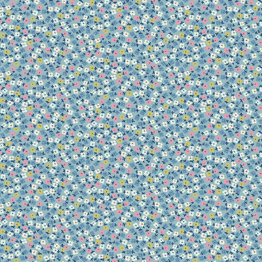 Fabric Riley Blake Blue Teeny One Cath Kidston Signature Collection by the Quarter Yard C18376-BLUE