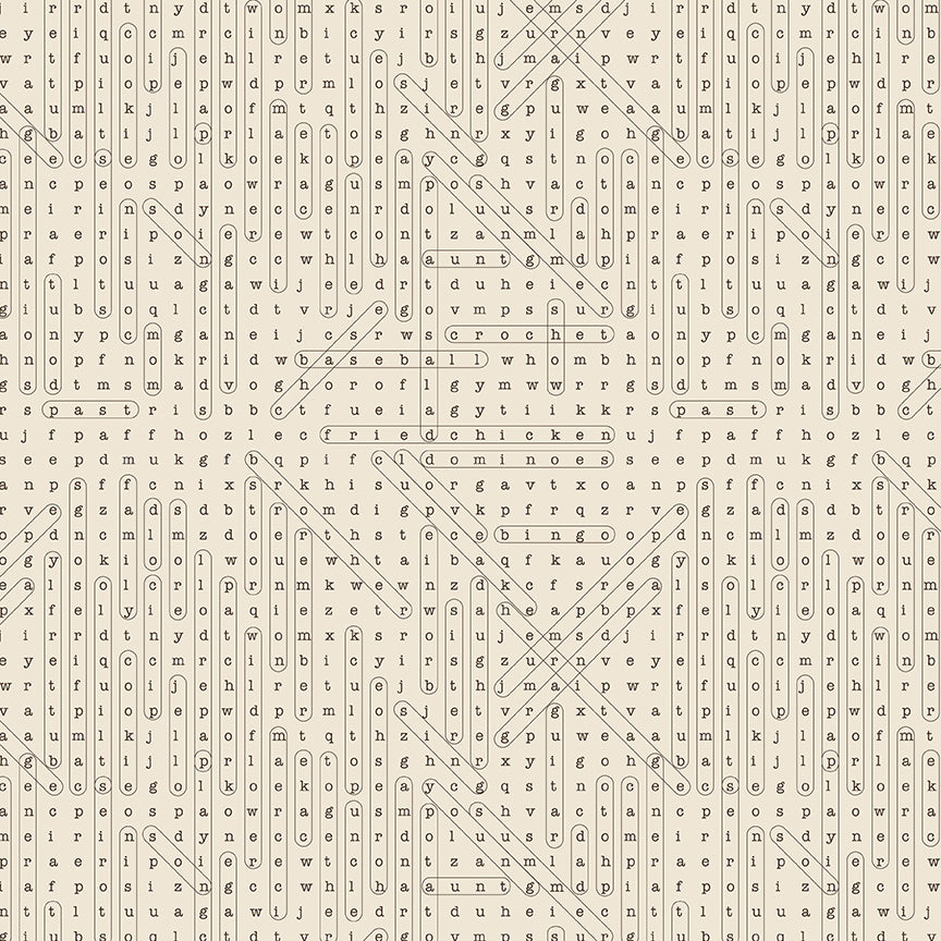 Fabric Riley Blake Raisin Word Search Family Reunion by the Quarter Yard C18415-RAISIN