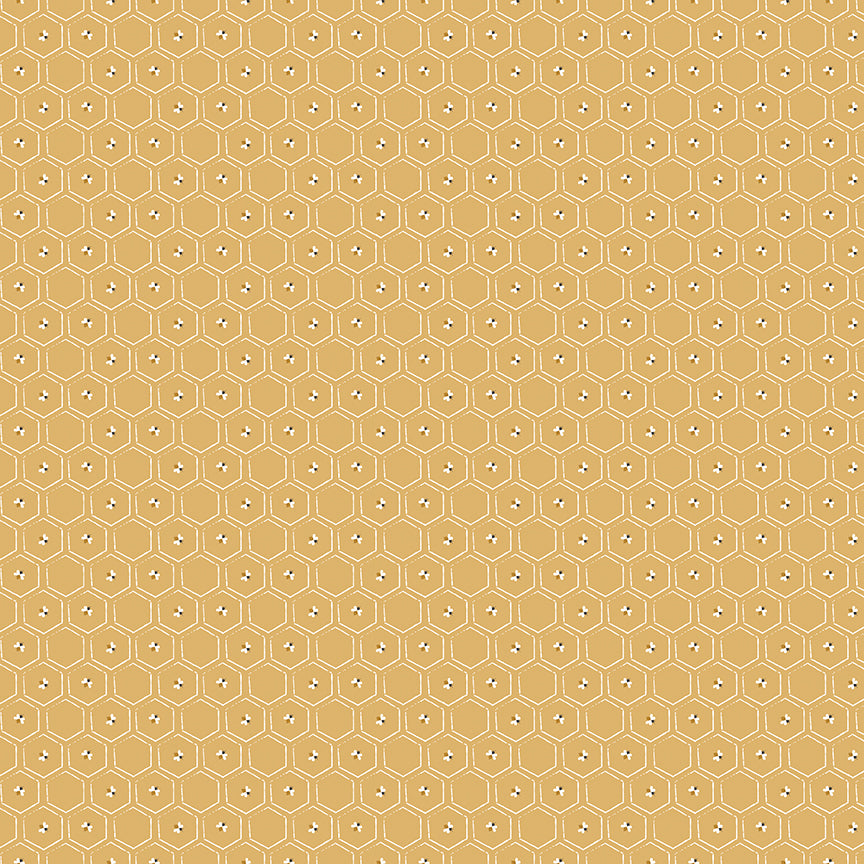 Fabric Riley Blake Honey Honeycomb Bees and Blossoms by the Quarter Yard C18433-HONEY
