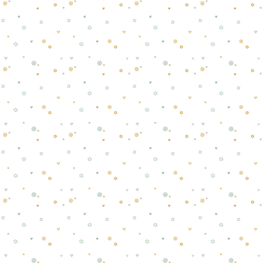 Fabric Riley Blake White Confetti Bees and Blossoms by the Quarter Yard C18435-WHITE