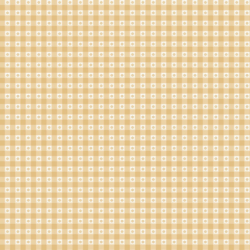 Fabric Riley Blake Honey Gingham Bees and Blossoms by the Quarter Yard C18436-HONEY