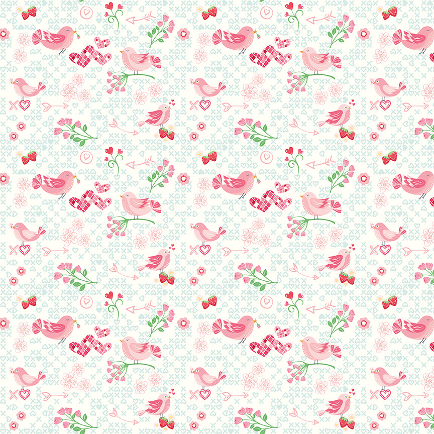 Fabric Riley Blake Off White Tweetheart Bloom & Heart by the Quarter Yard C18441-OFFWHITE