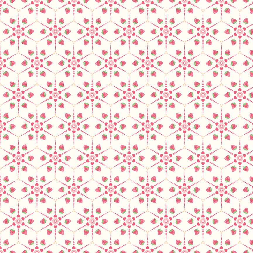 Fabric Riley Blake Off White Berry Pop Bloom & Heart by the Quarter Yard C18443-OFFWHITE