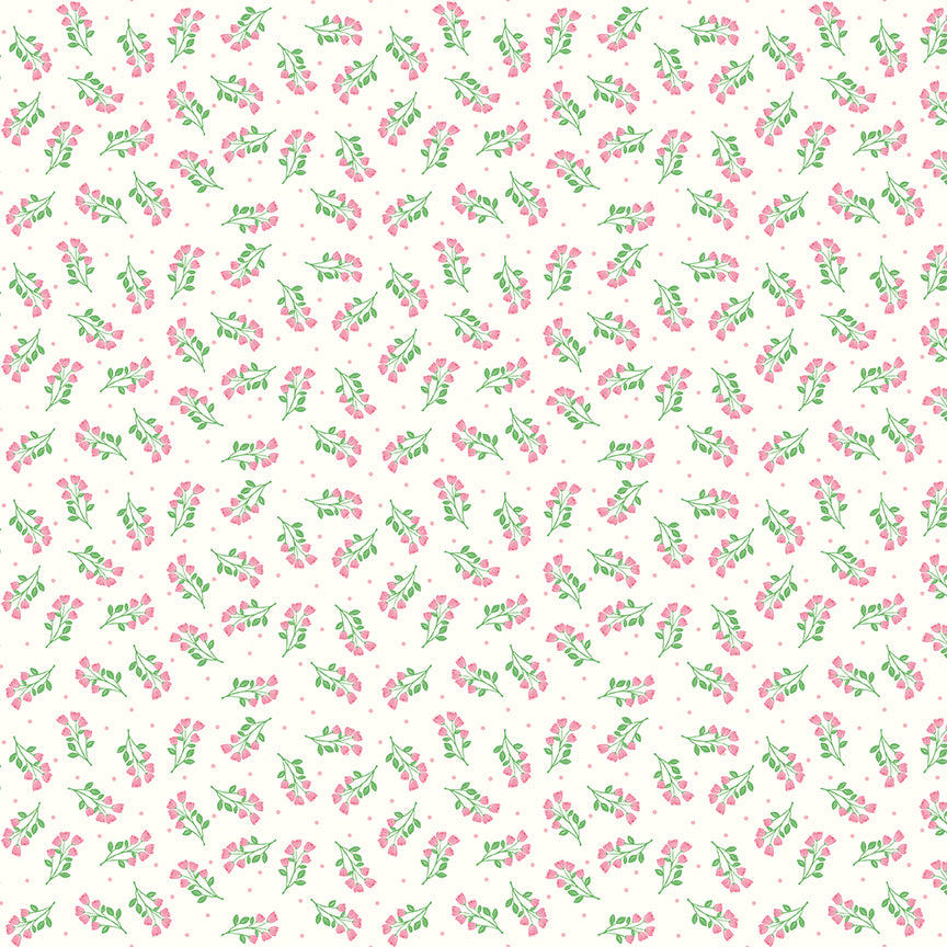 Fabric Riley Blake Off White Bloomlet Bloom & Heart by the Quarter Yard C18445-OFFWHITE
