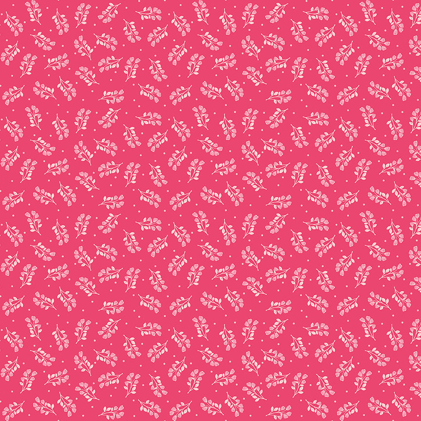 Fabric Riley Blake Raspberry Bloomlet Bloom & Heart by the Quarter Yard C18445-RASPBERRY
