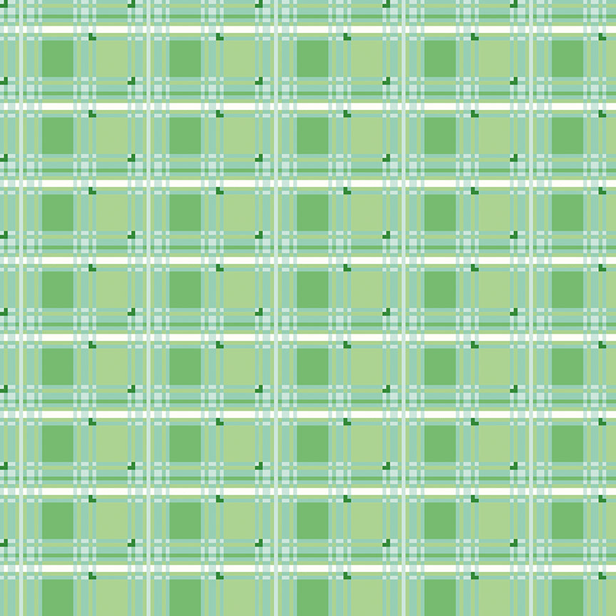 Fabric Riley Blake Lucky Sweet Tartan Bloom & Heart by the Quarter Yard C18446-LUCKY