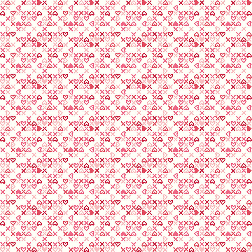 Fabric Riley Blake Off White Sweet XOXO Bloom & Heart by the Quarter Yard C18447-OFFWHITE