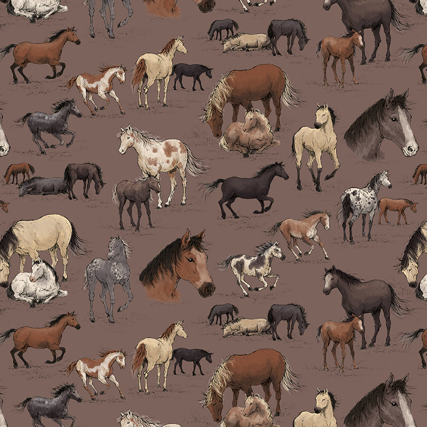 Fabric Riley Blake Light Raisin Main Horseshoe Creek by the Quarter Yard C18470-LTRAISIN
