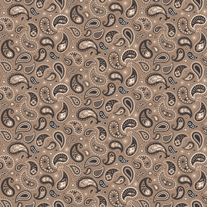 Fabric Riley Blake Brown Sugar Paisley Horseshoe Creek by the Quarter Yard C18474-BROWNSUGAR