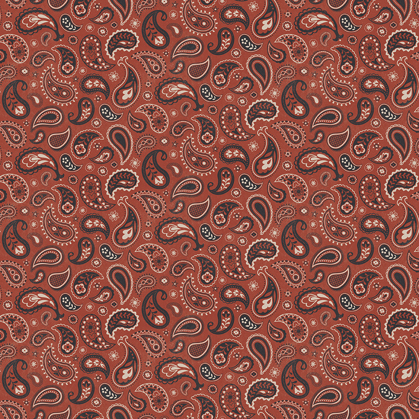 Fabric Riley Blake Terracotta Paisley Horseshoe Creek by the Quarter Yard C18474-TERRACOTTA
