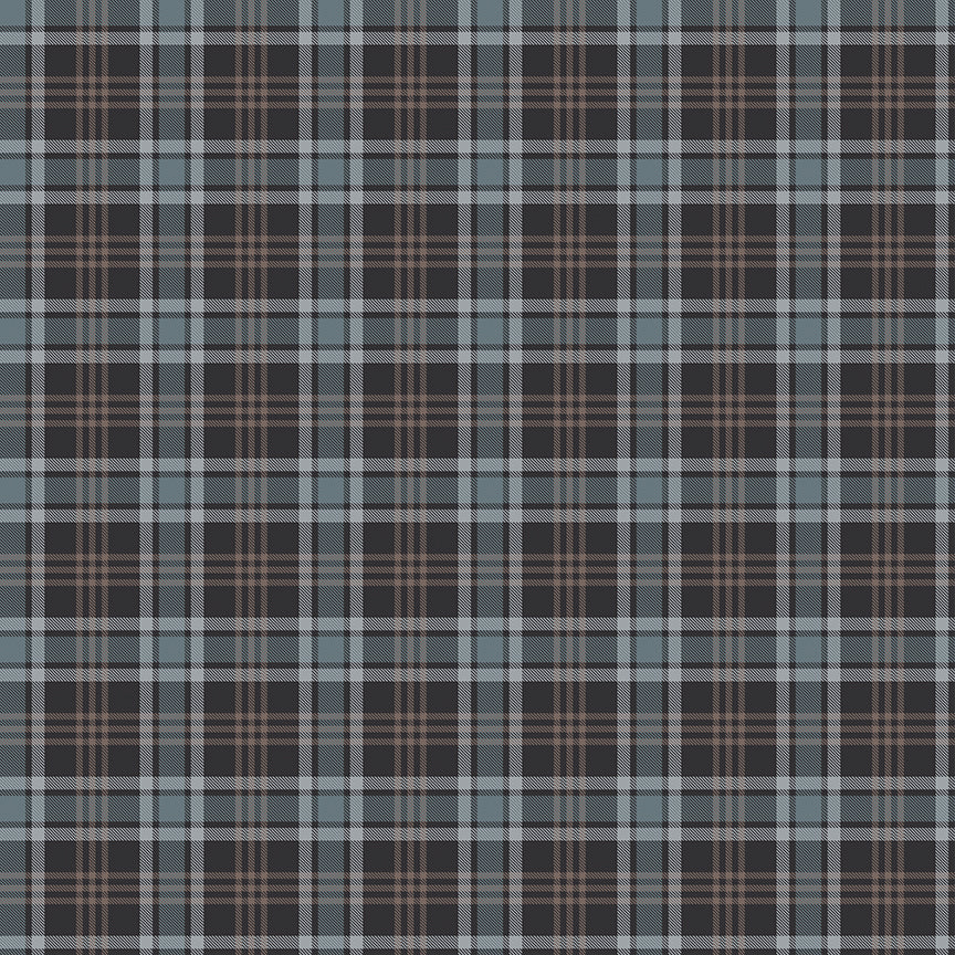 Fabric Riley Blake Fog Plaid Horseshoe Creek by the Quarter Yard C18476-FOG