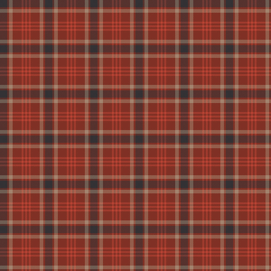 Fabric Riley Blake Terracotta Plaid Horseshoe Creek by the Quarter Yard C18476-TERRACOTTA