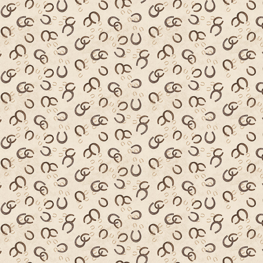 Fabric Riley Blake Linen Horseshoes Horseshoe Creek by the Quarter Yard C18477-LINEN