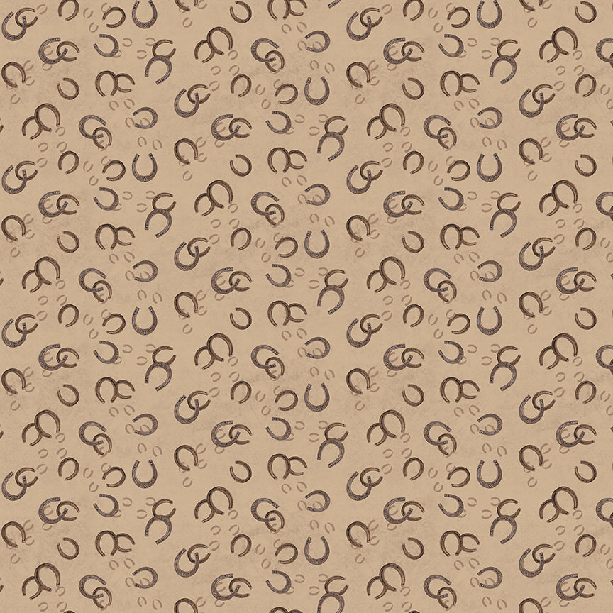 Fabric Riley Blake Tea Dye Horseshoes Horseshoe Creek by the Quarter Yard C18477-TEADYE