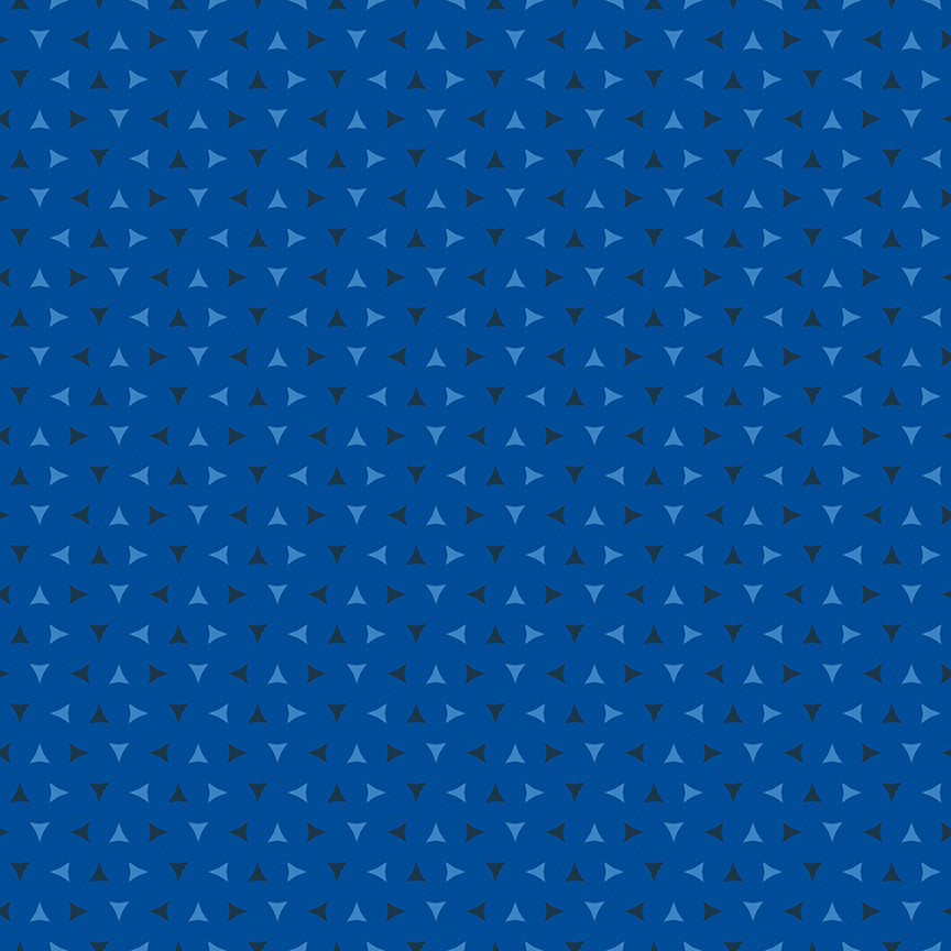 Fabric Riley Blake Blue Tiny Triangles Quilt in Color by the Quarter Yard C18512-BLUE