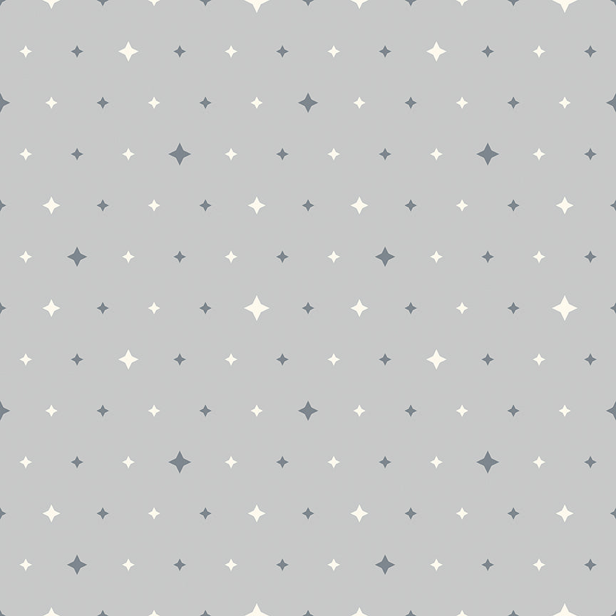 Fabric Riley Blake Gray Twinkle Stars Quilt in Color by the Quarter Yard C18514-GRAY