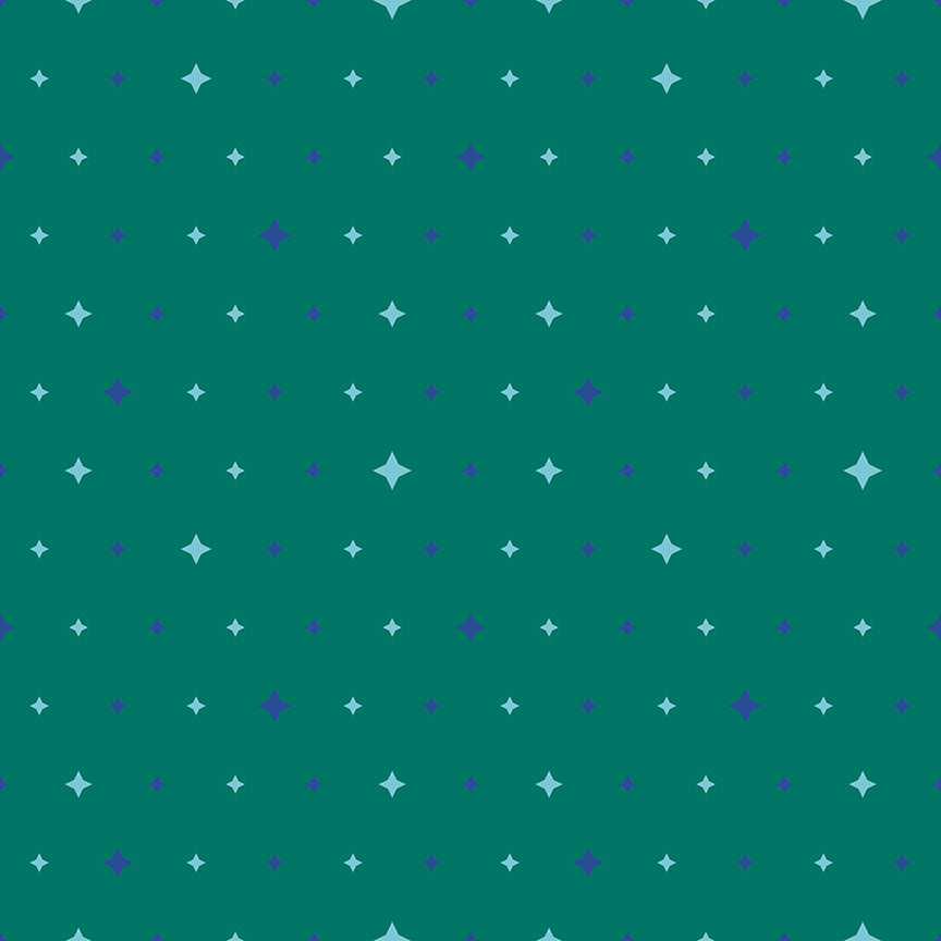 Fabric Riley Blake Jade Twinkle Stars Quilt in Color by the Quarter Yard C18514-JADE