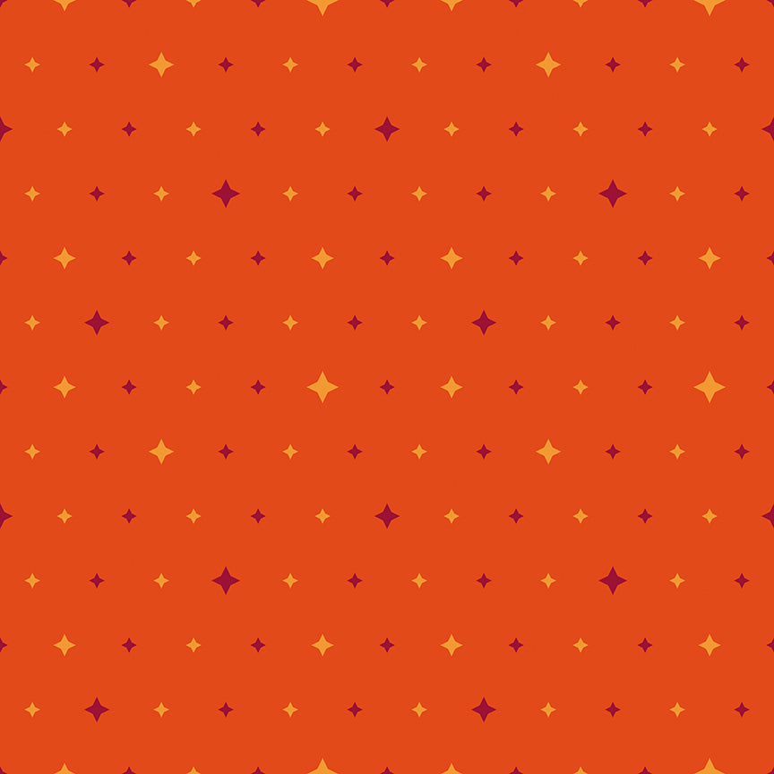 Fabric Riley Blake Orange Twinkle Stars Quilt in Color by the Quarter Yard C18514-ORANGE