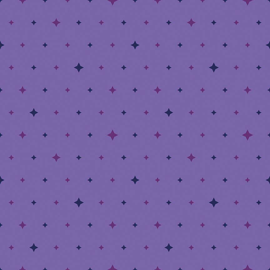 Fabric Riley Blake Purple Twinkle Stars Quilt in Color by the Quarter Yard C18514-PURPLE