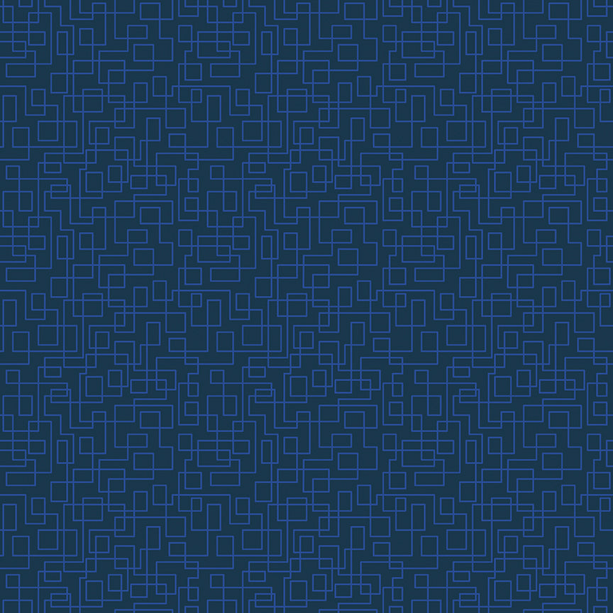 Fabric Riley Blake Navy Boxes Quilt in Color by the Quarter Yard C18515-NAVY