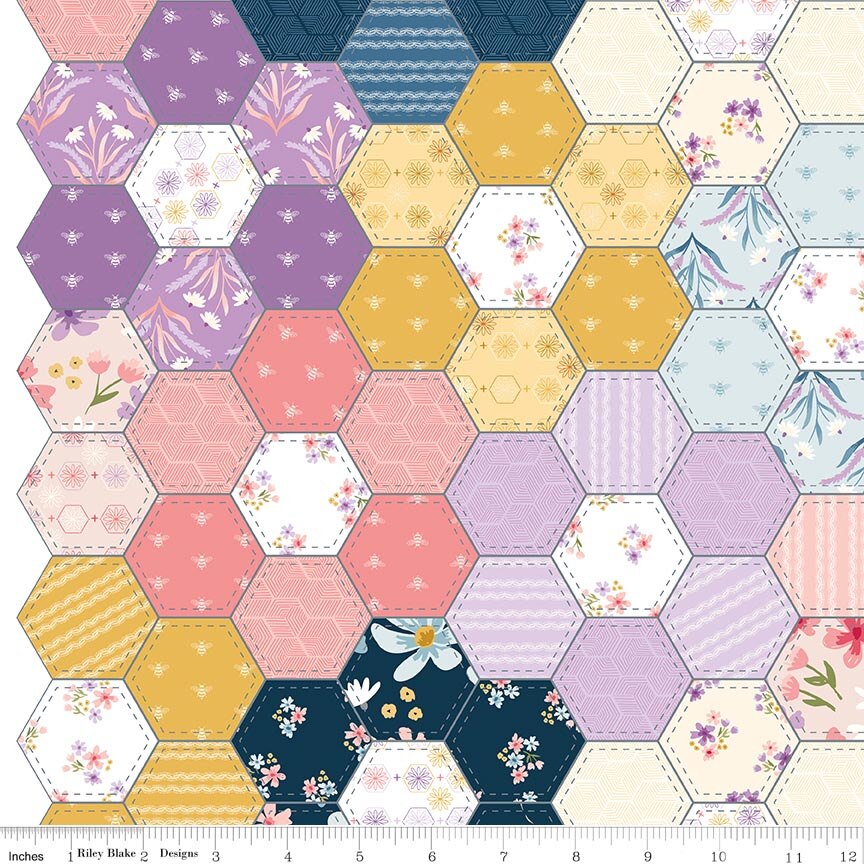 Fabric Riley Blake Multi Cheater Print Sweet as Honey by the Quarter Yard C18547-MULTI
