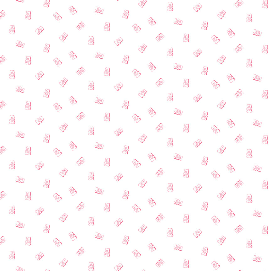 Fabric Riley Blake White Gummy Bears Sweet On You by the Quarter Yard C18553-WHITE