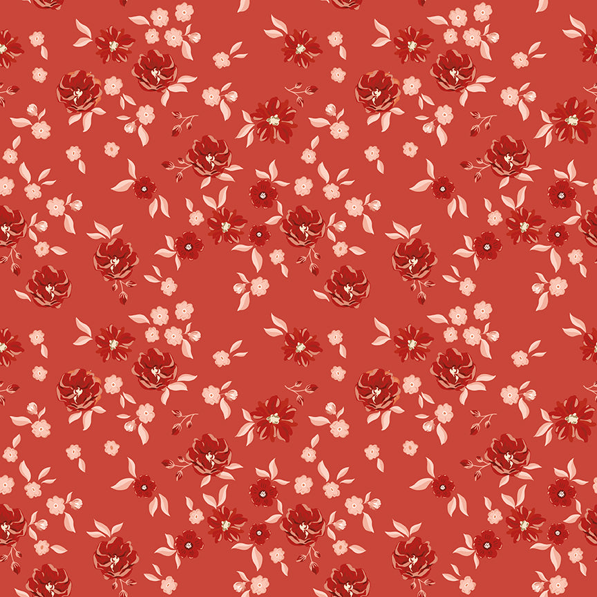 Fabric Riley Blake Coral Floral To My Love by the Quarter Yard C18581-CORAL