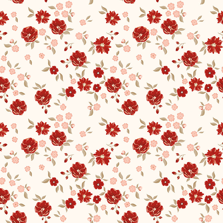 Fabric Riley Blake Cream Floral To My Love by the Quarter Yard C18581-CREAM