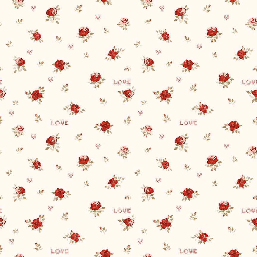 Fabric Riley Blake Cream Roses To My Love by the Quarter Yard C18582-CREAM