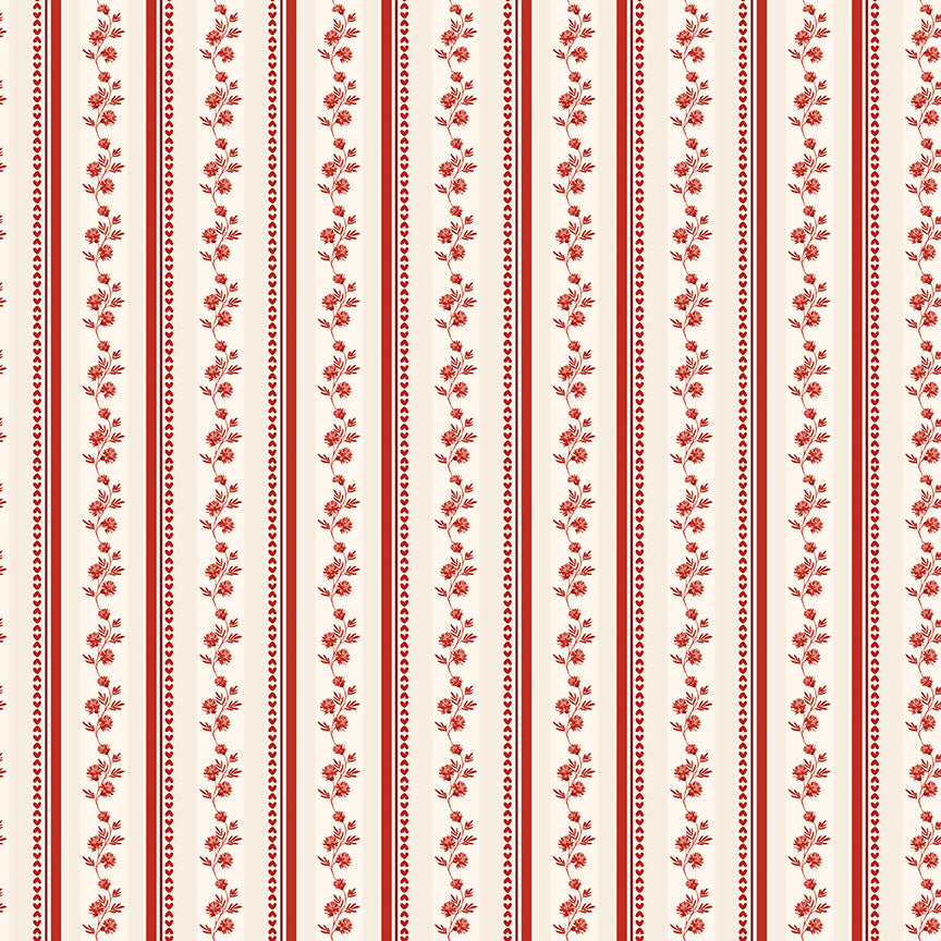 Fabric Riley Blake Red Stripes To My Love by the Quarter Yard C18583-RED