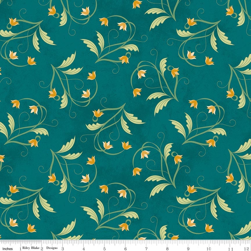 Fabric Riley Blake Teal Medallions Amethyst & Ivy by the Quarter Yard C18621-TEAL