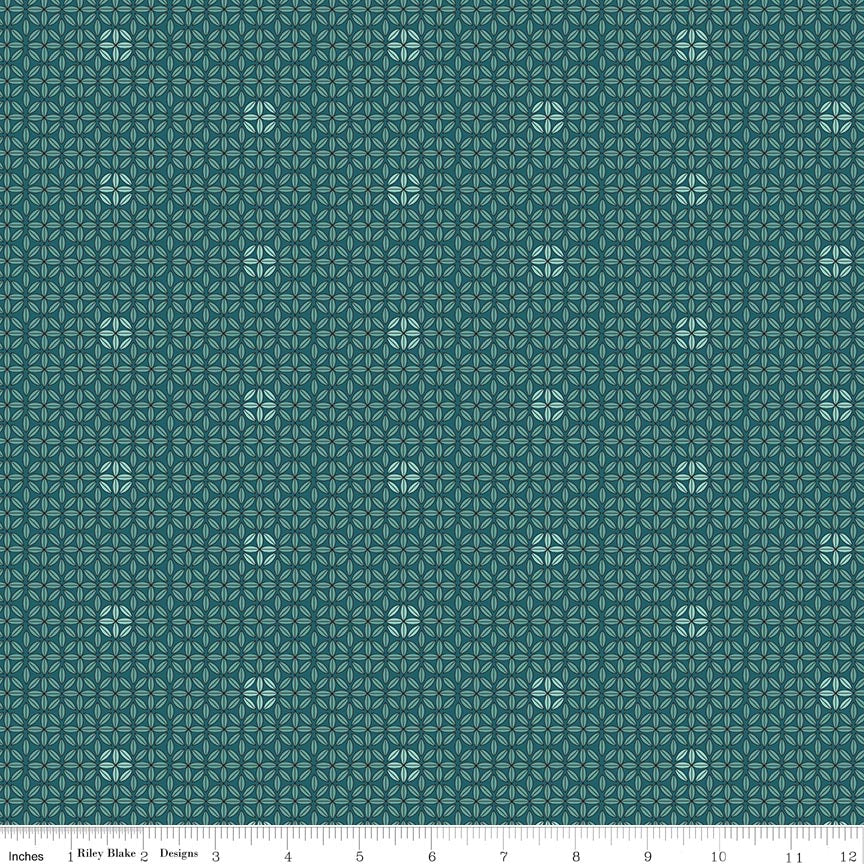 Fabric Riley Blake Teal Spheres Amethyst & Ivy by the Quarter Yard C18623-TEAL