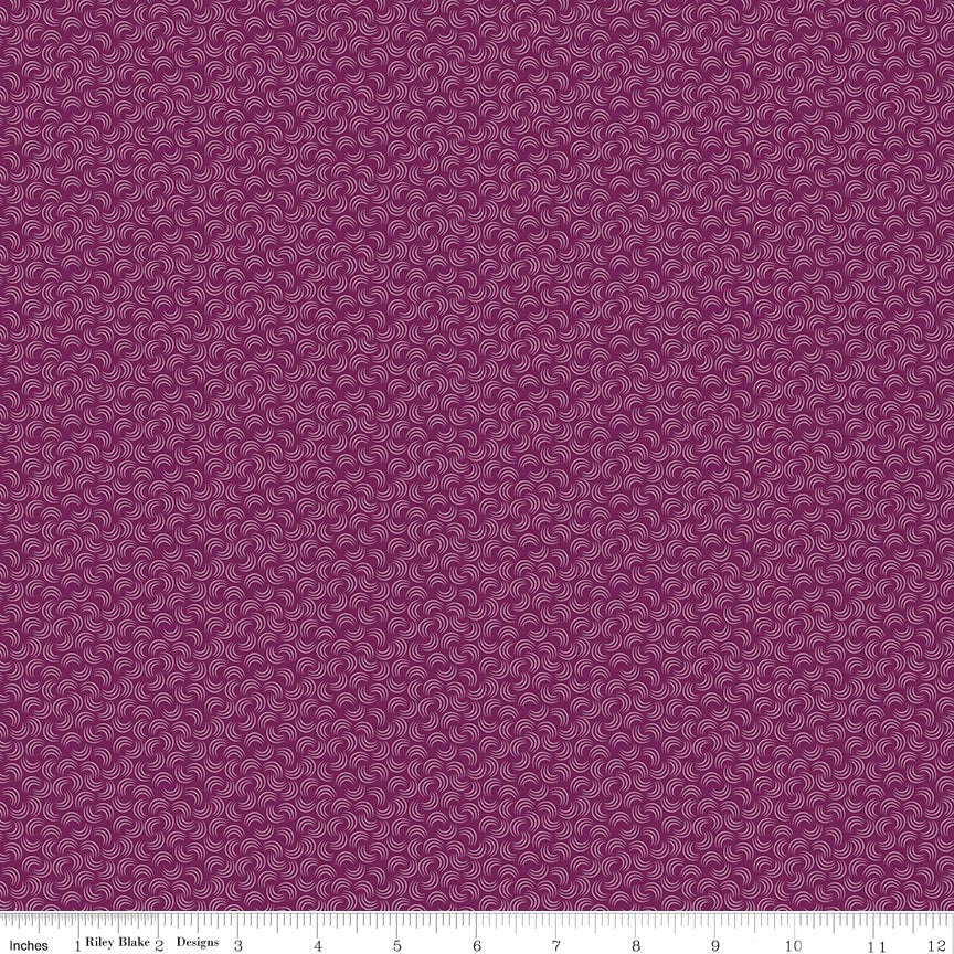 Fabric Riley Blake Amethyst Swirls Amethyst & Ivy by the Quarter Yard C18625-AMETHYST