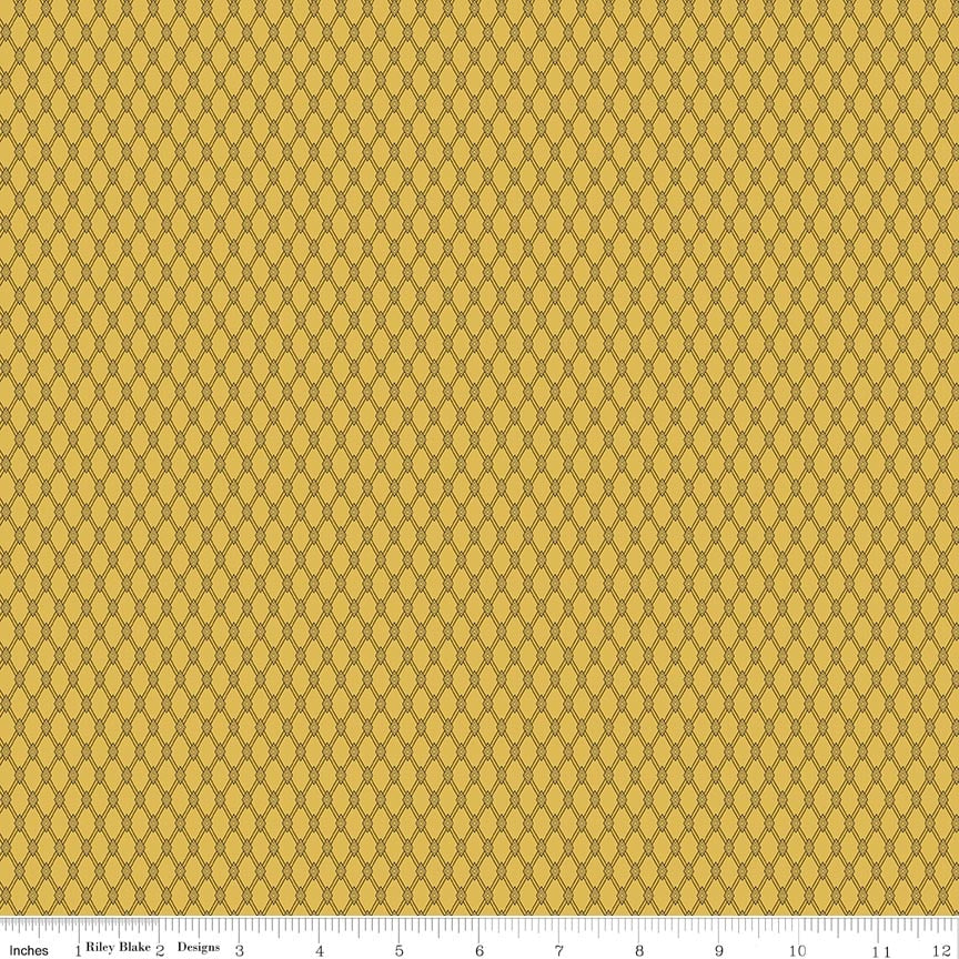 Fabric Riley Blake Gold Diamonds Amethyst & Ivy by the Quarter Yard C18626-GOLD