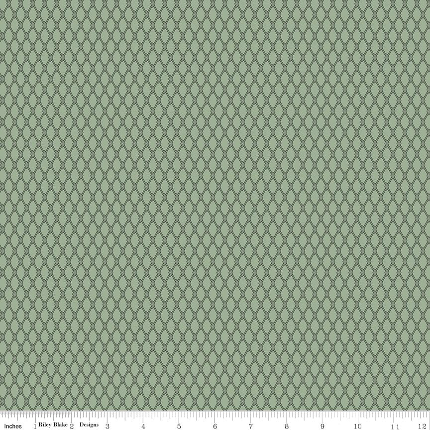 Fabric Riley Blake Moss Diamonds Amethyst & Ivy by the Quarter Yard C18626-MOSS