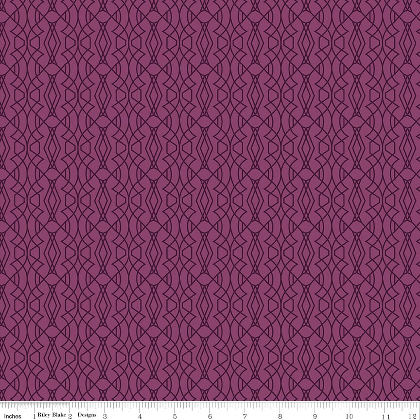 Fabric Riley Blake Amethyst Filigree Amethyst & Ivy by the Quarter Yard C18627-AMETHYST