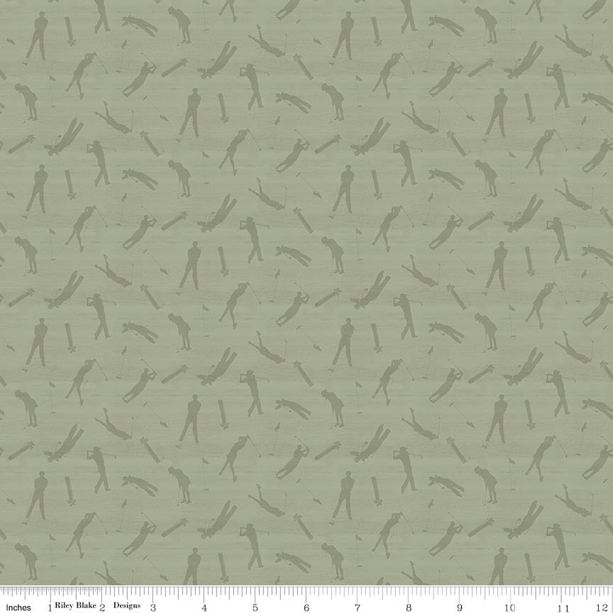 Fabric Riley Blake Green Silhouettes Greens & Fairways by the Quarter Yard C18683-GREEN