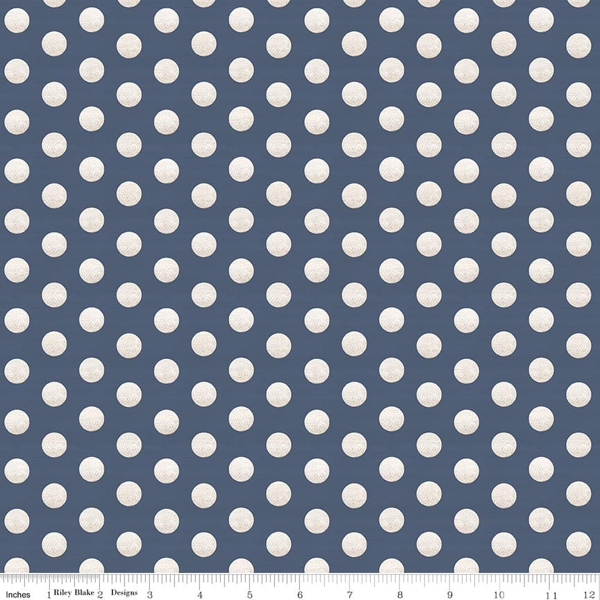 Fabric Riley Blake Blue Golf Balls Greens & Fairways by the Quarter Yard C18684-BLUE