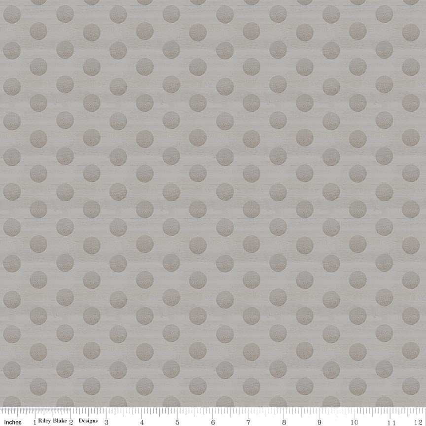 Fabric Riley Blake Gray Golf Balls Greens & Fairways by the Quarter Yard C18684-GRAY
