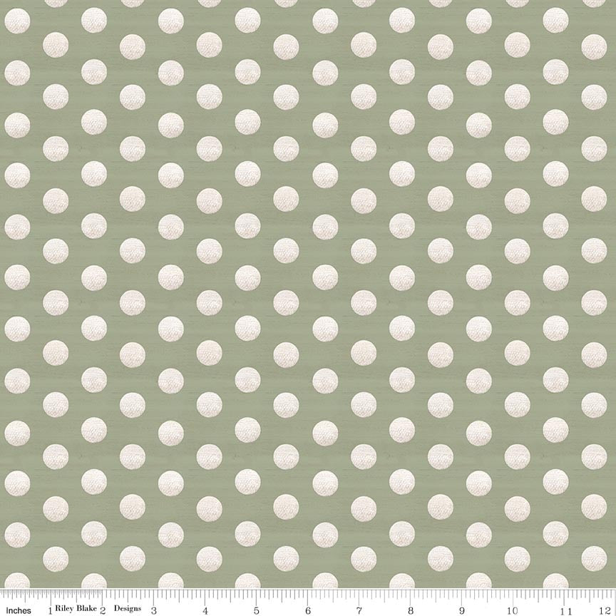 Fabric Riley Blake Green Golf Balls Greens & Fairways by the Quarter Yard C18684-GREEN