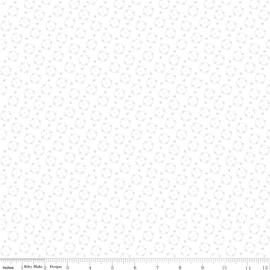 Fabric Riley Blake White Secret Love Lights On 3 by the Quarter Yard C18703-LOVE