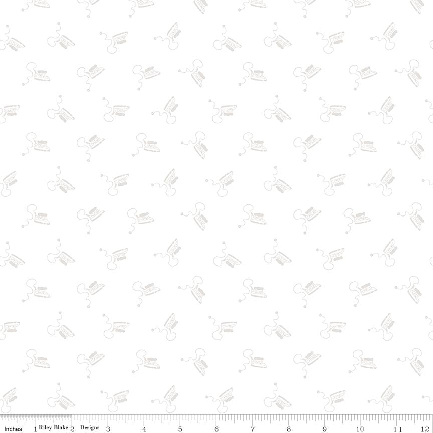 Fabric Riley Blake White Pretty Presser Lights On 3 by the Quarter Yard C18709-PRESSER