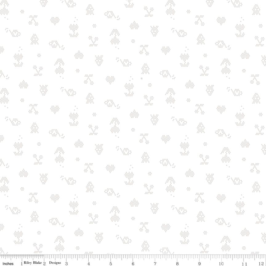 Fabric Riley Blake White Summer Love Lights On 3 by the Quarter Yard C18715-SUMMER