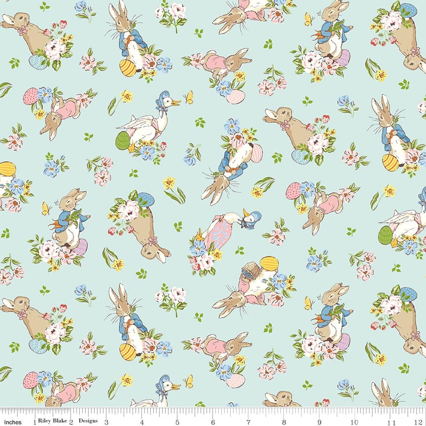 Fabric Riley Blake Bleached Denim Main Peter Rabbit Spring by the Quarter Yard C18750-BLEACHEDDENIM